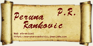 Peruna Ranković vizit kartica